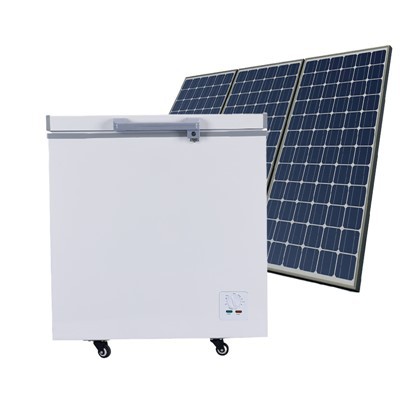 Super energibesparende 110 mm skummende tykkelse Normal 10v~50vdcsolar Dybfryser Dobbeltdøre BD/BC-358H